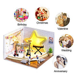ZXBB DIY Dollhouse Miniature Kit with Dust Proof Rock Band Dolls House Furniture LED Lights Hand Craft Puzzle Model Birthday Gift for Children Girl Boy