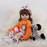 UCanaan Reborn Baby Dolls Handmade Soft Body 24 Inch Weighted Baby Lifelike Soft Cloth Girl with Toy Accessories