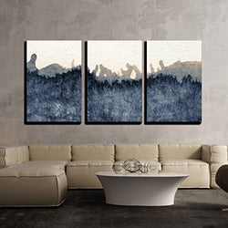 wall26 - 3 Piece Canvas Wall Art - Abstract Painted Grunge Background, Ink Texture. - Modern Home Decor Stretched and Framed Ready to Hang - 24"x36"x3 Panels
