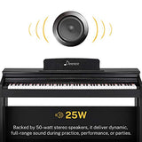 Donner DDP-100 88-Key Weighted Action Digital Piano, Beginner Bundle with Furniture Stand, Power Adapter, Triple Pedals, MP3 Function, Black