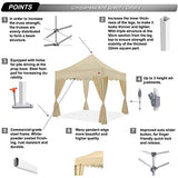 ABCCANOPY Patio Pop Up Canopy Tent with Curtain 10x10 Event-Series (Beige)¡­