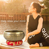 AKLOT Singing Bowl, Handmade Nepal Singing Bowl Set with Sing Bowls Cushion Mallet for Healing Meditation Yoga