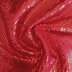 Shiny Sequin Dot Confetti Fabric for Sewing Costumes Apparel Crafts by The Yard FWD (RED)
