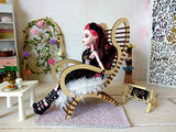 Miniature Dollhouse Modern Chair, Wooden Furniture for 1:6 scale BJD dolls