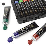 ARTEZA Acrylic Paint, Set of 12 Colors/Tubes (22 ml/0.74 oz.) with Storage Box, Rich Pigments,