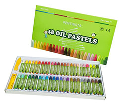 PENTRISTA Washable Oil Pastels for Kids,48 Assorted Colors + 1 Sharpener and 1 Pastel Holder，Non-Toxic Soft Oil Pastel Crayons for Artist and Students Smooth Painting and Drawing