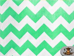 Polycotton Fabric Printed Large Chevron Lime / 60" Wide / Sold by the Yard