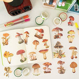 60PCS Mushroom Laptop Stickers Decals, Doraking DIY Mushroom Plants Decoration Stickers Decals for Windows, Refrigerator, Decoration (Mushroom Collection, 60PCS/Pack)