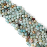 Qiwan 45PCS 8mm Amazonite Gemstone Loose Beads Natural Round stone Crystal Energy Stone Healing