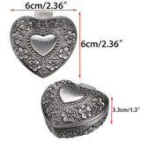 Hipiwe Vintage Heart Shape Jewelry Box - Small Antique Ring/Earrings/Necklace Storage Organizer Case, Metal Treasure Chest Trinket Keepsake Gift Box for Women and Girls