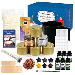 YRYM HT Candle Making Kit for Adult - Easy to Make Candle Soy Wax Gift Kit Include Wax, Candle Dyes, Fragrance Oil, Candle Tins & More Gift Set