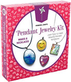Pinwheel Crafts Jewelry Making Kit for Girls - Jewelry Craft Kit, Custom Glass Pendant Necklace Set for Kids or Teen Girl Gifts, Make 8 Necklaces with Step-by-Step Instructions and Craft Supplies