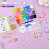ABK Collections 7000+ Polymer Clay Beads Bracelet Making Kit, 24 Vibrant Colors Check Beads, Flat Polymer Clay Beads, Letter Beads Jewelry Making Supplies and Crafts Gift Set for Teen Girls and Adults