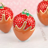 Creative DIY Fruit Red Strawberry 3D Charms Pendants (Set of 3) MH06