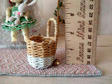 Miniature Shopping Trolley, Basket for Toys. Handmade Dollhouse Nursery 1:8 scale