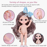 EastMetal BJD Dolls - 6.2 Inch 1/8 Scale - Ball Jointed Doll - SD Dolls - Face Make Up Eyes Wig Full Set - Cute Smart Doll - Craetive Gift for Girls - RAIM