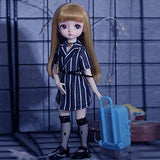 ZDD Girlish Style BJD Dolls 1/6 Fairy Doll 10.63 Inch Ball Jointed Doll DIY Toys with Wig Shoes Clothes Makeup, can be Replaced Clothes and Wigs