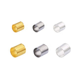Pandahall 1Box/2340pcs 3 Colors Brass Tube Crimp Beads Tube Covers Beads Tips Mini Micro Column Line Loose Spacer Jewelry Making 0.06" & 0.08" Mixed Color Golden & Silver & Black