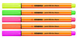 Stabilo Point 88 Fineliner Mini Pens, 0.4 mm Fineliner - 5-Color Wallet Neon Set