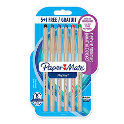Paper Mate 2027761, 1.0 mm Replay Erasable Ballpoint Pen, Medium Point, Assorted Colors, Pack of