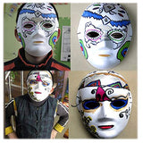 Coxeer DIY White Mask, 12 PCS Paper Full Face Opera Masquerade Mask Plain Mask Halloween Mask Mardi Gras Mask
