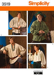 Simplicity 3519 Medieval Sewing Pattern for Men and Women by Theresa LaQuey, Sizes XS-XL