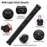 RGB Led Video Light Stick Wand with Stand, QEUOOIY 360° Full Color 2500-9500K Portable Studio Photography Lighting, 5000mAh Rechargeable Battery & Magnet with 27"-78.7" Tripod for Vlog