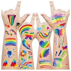 Cerlaza 100+Styles Tie Dye Temporary Tattoos, Tie Dye Birthday Party Supplies Favors, Tie Dye Decorations for Party, Colorful Tie Dye Body Art Fake Tattoo Stickers for Kids Adults