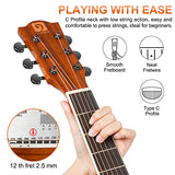 Vangoa Acoustic Guitar Beginner Full Size 41 Inch Cutaway Acustica Guitarra Bundle for Adult Teen Starter, Spruce Top, Glossy Natural