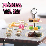 Kididdo 39 Pieces Tea Set for Little Girls Age 3,4,5,6|Pretend Play for Toddlers |Best Tea Party Gift Set with Food Accessories for Toddlers and Little Girls