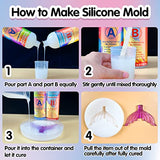 Silicone Mold Making Kit, 10A Super Elastic Translucent Platinum RTV-2 Liquid Silicone Rubber 21.2OZ for Casting 3D Silicone Molds, Resin, Soap, Candle Wax, Plaster, Clay, DIY Molds - 1:1 by Volume…