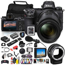 Nikon Z 6II Mirrorless Digital Camera 24.5MP with 24-70mm Lens (1663) + FTZ Mount + 4K Monitor + 64GB XQD Card + Pro Mic + Corel Software + Case + Filter Kit + More - International Model (Renewed)