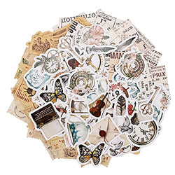180Pcs Vintage Stickers for Scrapbooking, Mini Size Stickers for Journaling Supplies in Newspapers, Stamps and Forest Animals Design, Mini Size Retro Planner Stickers for Travel Case, Laptop, Planners, Calendars, Scrapbook, Suitcase, Notebooks