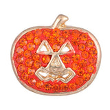 Lovglisten 3pcs Snap 20MM Halloween Pumpkin Snap with Enamel and Rhinestones Snaps Jewelry Charms