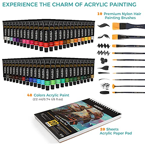VISWIN 148 Pcs Super Deluxe Painting Set with Aluminum & Wood Easel, 96  Acrylic, Watercolor & Oil Paint Set, 8 Canvases, 30 Brushes, Painting Kit  with