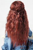 JD119 8-9inch 21-23CM Long curly princess doll wigs 1/3 SD synthetic mohair BJD wigs Vinyl doll accessories (wine red)