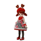 Children's Creative Toys 1/6 BJD Doll Full Set 26Cm 10Inch 19 Jointed Dolls + Wig + Skirt + Makeup + Shoes + Socks + Accessories,Fashion Dolls Christmas Best Gift