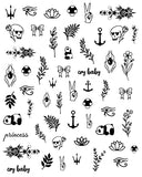 Impressed Gothic Authentic 5 Sheets Luxury Grunge Nail Art Stickers 500+ Black Customized Nail Decals for Fake Nail Design Decorations and Salon Nails Accessories for Men and Women (Grunge)