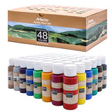 Artecho Acrylic Paint Acrylic Paint Set for Art, 48 Color 2 Ounce/59ml Basic Acrylic Paint Supplies for Wood, Fabric, Crafts, Canvas, Leather&Stone
