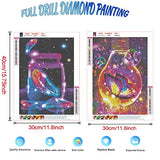 2 Pack 5D Diamond Painting Kits for Adults Clearance and Kids Beginner,16"X12"Glow Butterfly Bottle Round Full Drill Crystal Rhinestone Embroidery Cross Stitch Arts Craft Canvas for Home Decor