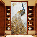 Trayosin 5D Diamond Painting by Numbers for Adults Full Drill Gold Peacock Home Decor