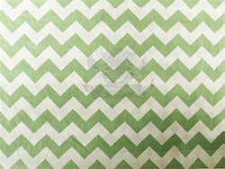 Polycotton Fabric Printed Large Chevron OLIVE WHITE / 60" Wide / Sold by the Yard