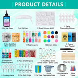 JDiction New UV Resin Kit with Light, Crystal Clear Hard Resin Sunlight Curing UV Resin Beginner Kit for Jewelry, Doming, Coating, and Casting, DIY Craft