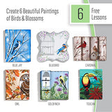 FolkArt Birds & Blossoms 2 oz One Stroke Acrylic Kit, 32 Piece Set Including 12 Multi-Surface Paints, 10 Brushes, 6 Teaching Guides, 3 Pattern Sheets & 1 2 fl oz Floating Medium