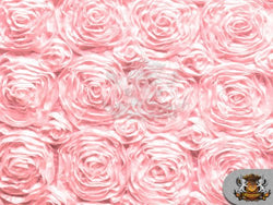 Rosette Satin Fabric PINK / 54" Wide / Sold by the yard