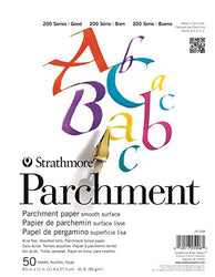 Strathmore 25-908 200 Series Parchment, Asst. Tints, 8.5"x11" Tape Bound, 50 Sheets