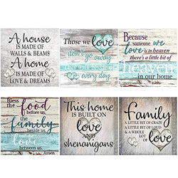 XPCARE 6 Pack 5d Diamond Painting Kits Round Full Drill Acrylic Embroidery Cross Stitch for Home Wall Decor Family Love(Canvas 12X12In)