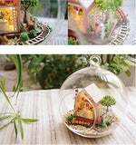 Flever Dollhouse Miniature DIY House Kit Creative Room with Furniture and Glass Cover for Romantic Artwork Gift (Pandora Magic Garden)