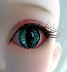 1 Pair Handmade Acrylic Catish Green Half Ball Eyes for BJD Dollfie SD Doll