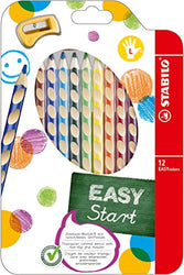STABILO EASYcolors Colouring Pencils for Left-Handers Comfortable Grip with Sharpener - Assorted